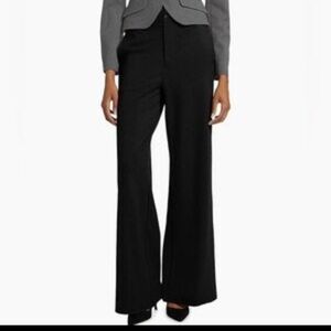 Theory Black Wide Leg Pants Wool Flared LONAN Winter Professional Business Size6